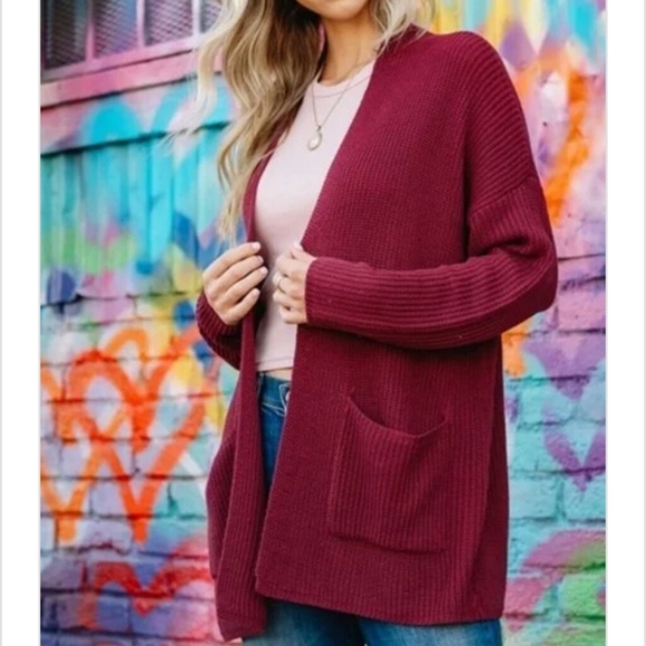 La Miel Lightweight Cardigan w/Pockets NWT Dijon - Picture 3 of 4